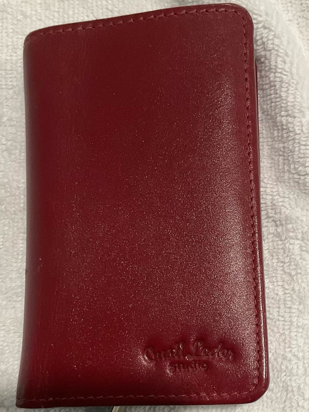 Red Leather Card Holder Wallet -
